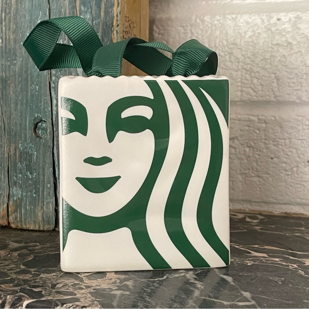 $10 SALE Ceramic Vintage Starbucks Bag Ornament Gift Card Holder Classic Logo - Picture 5 of 6